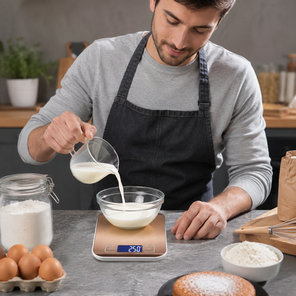 Balance de Cuisine numérique pesant bol lait par homme