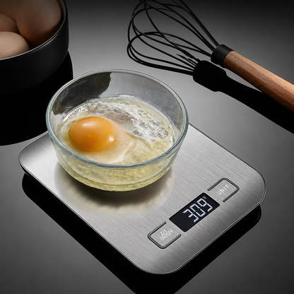 Balance de Cuisine numérique pesant ingrédients pour préparation pâte gâteau