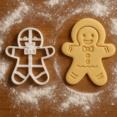 Emporte pièce bonhomme en pain épices de Noël avec biscuit maison décoré