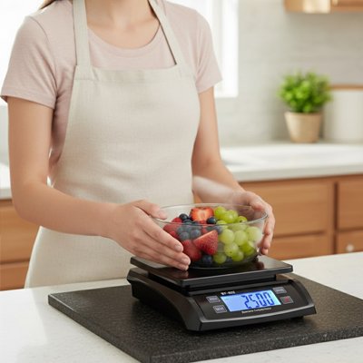 Balance Cuisine numérique pesant bol fruits frais
