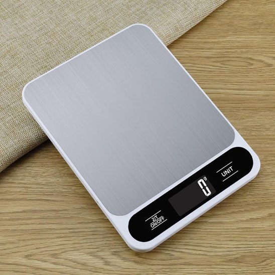 Balances de cuisine numériques acier inoxydable avec écran LCD