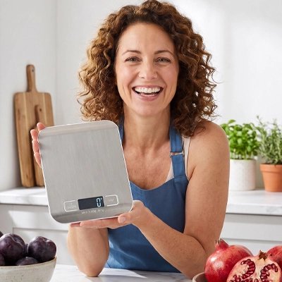 Femme présentant Balance Cuisine numérique 