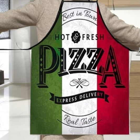 Tablier de cuisine aux couleurs drapeau italien avec inscription Pizza